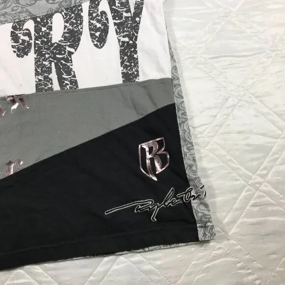 Vintage Ruff Ryders‎ gray and black Polo shirt Large